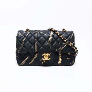 CHANEL Mini Matelasse Chain Shoulder Bag, Black, WS13826